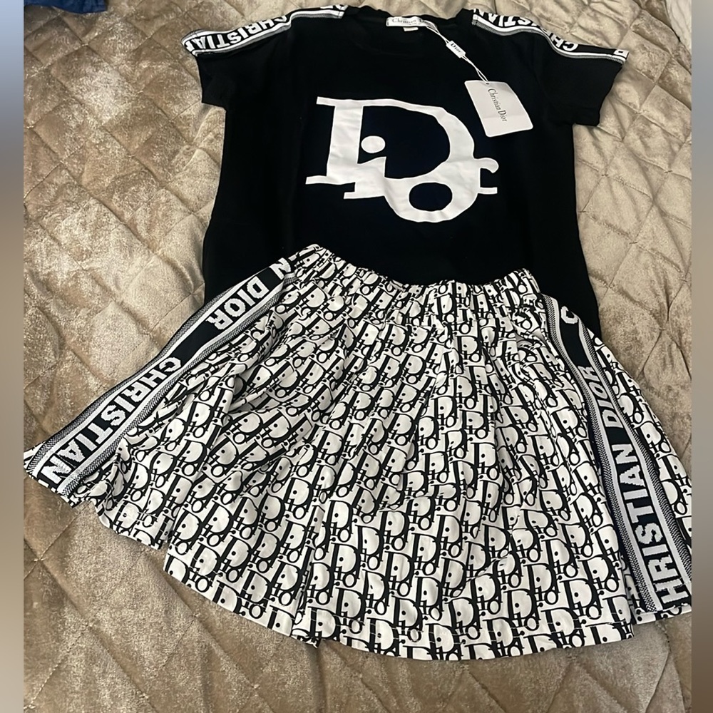 Designer inspired girls skirt set
